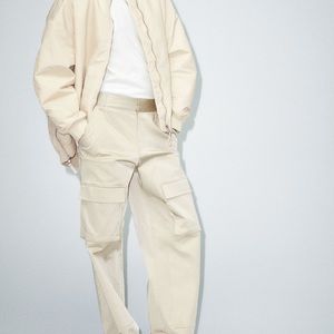 Satin effect vintage cargo pants